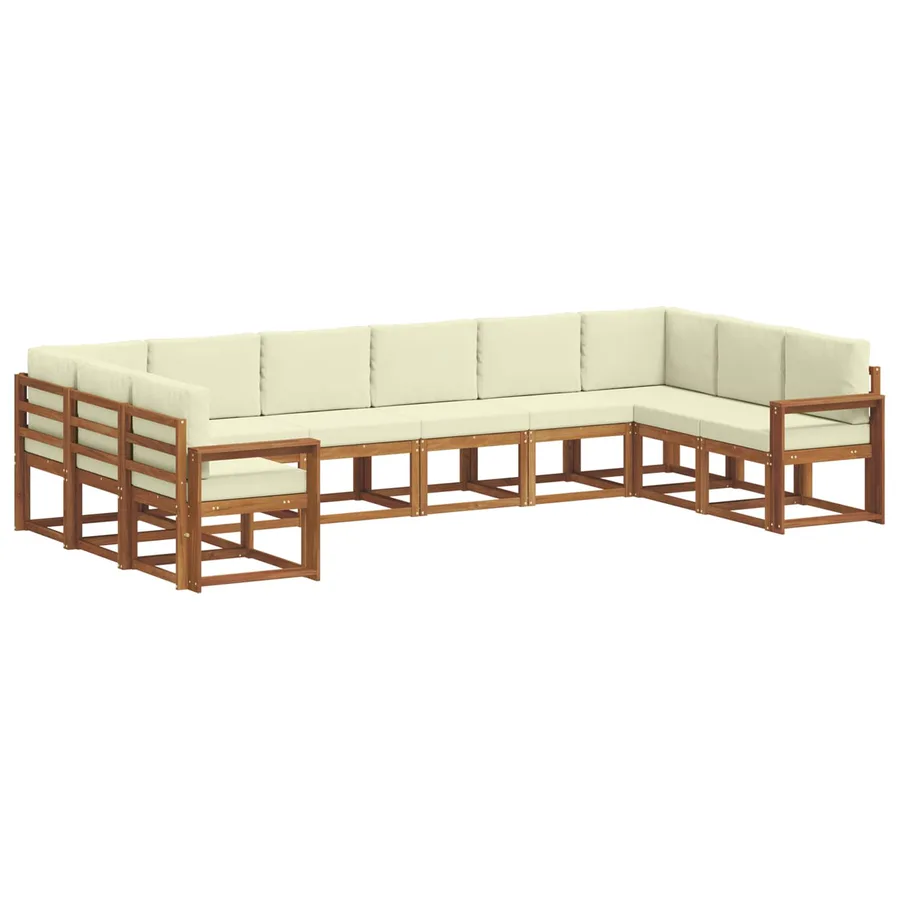 Ensemble de canapés d'extérieur 10 pcs Naturel et Crème - 2