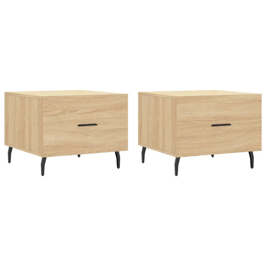 Tables basses 2 pcs chêne sonoma 50x50x40 cm bois d'ingénierie - 2