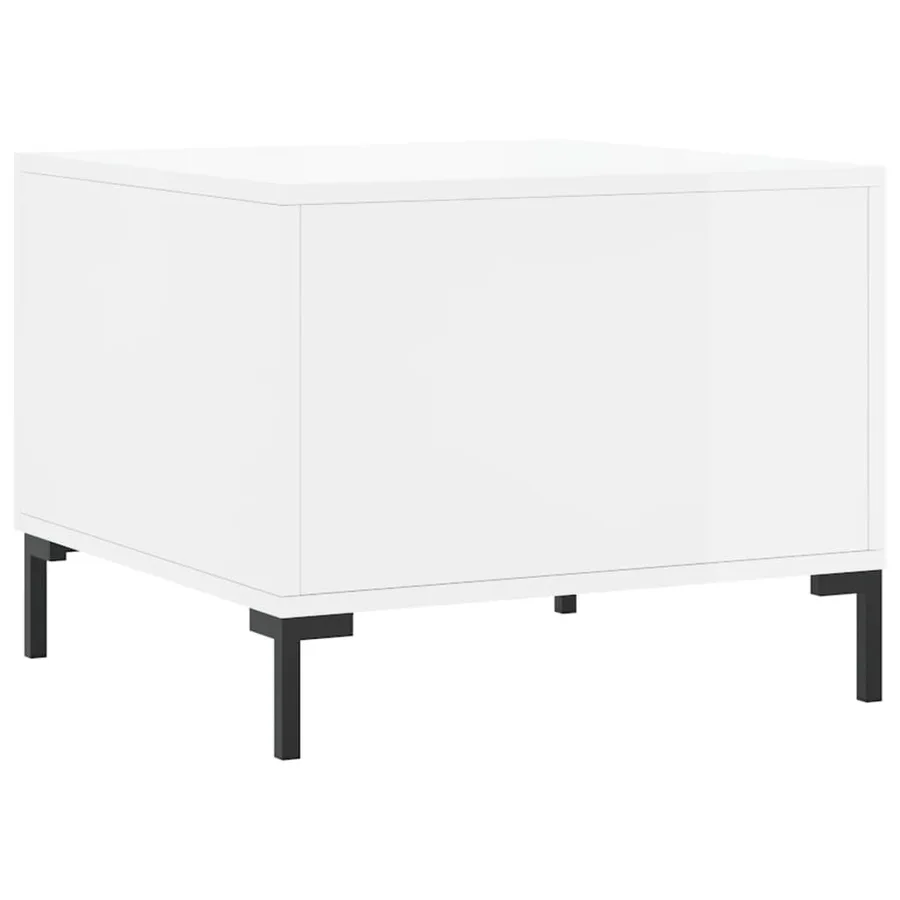 Table basse blanc brillant 50x50x40 cm bois d'ingénierie - 8