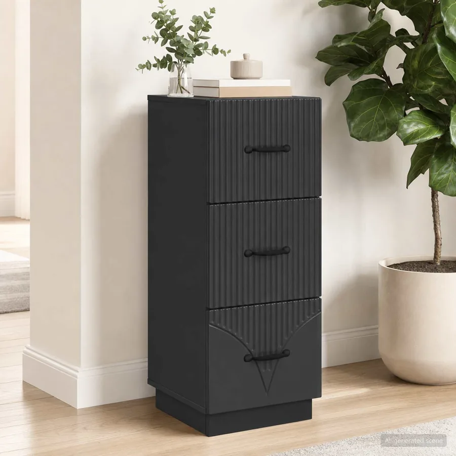 Armoire à tiroirs Noir 33 x 34,5 x 87 cm Bois d'ingénierie