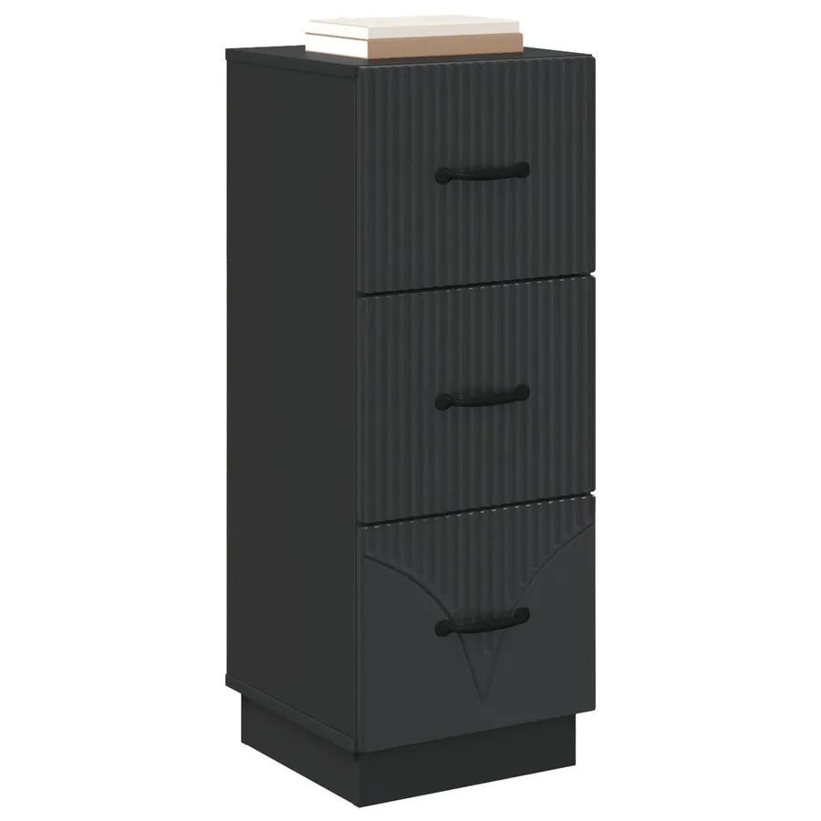 Armoire à tiroirs Noir 33 x 34,5 x 87 cm Bois d'ingénierie - 3