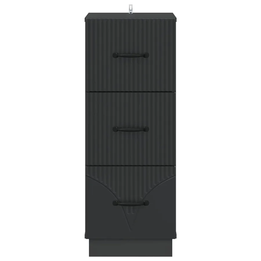 Armoire à tiroirs Noir 33 x 34,5 x 87 cm Bois d'ingénierie - 7