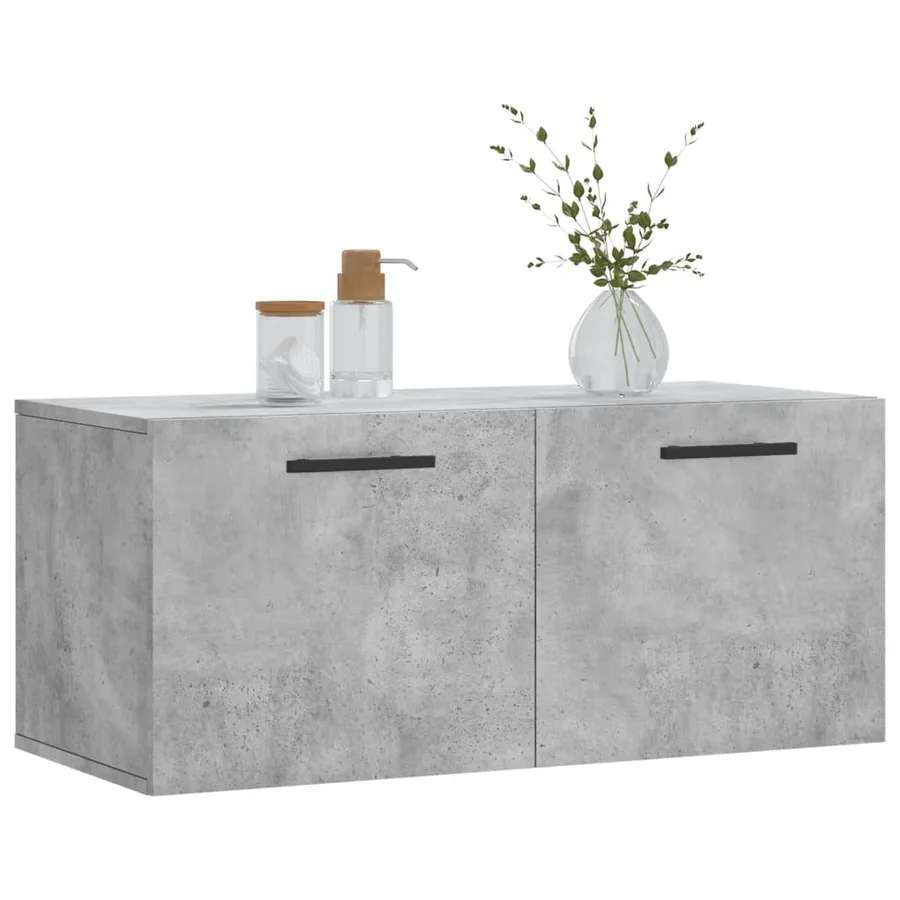 Armoire murale gris béton 80x36,5x35 cm bois d'ingénierie - 3