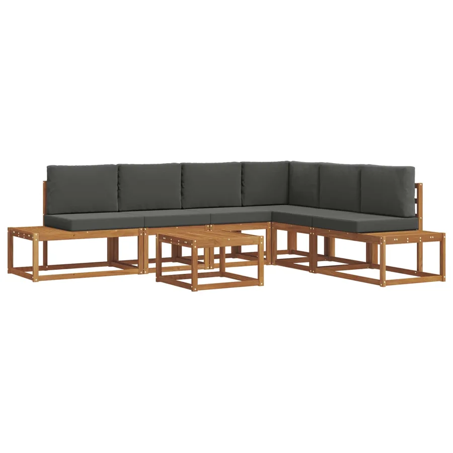 Ensemble de canapés d'extérieur 7 Pièce Naturel et Anthracite - 2