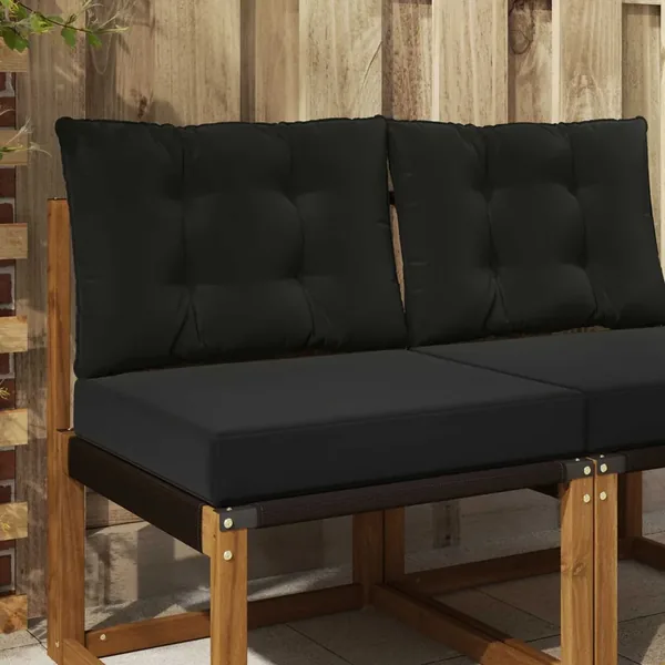 Coussin de canapé d'extérieur Polyester Noir 60 x 50,5 x 8 cm
