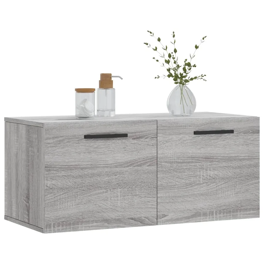 Armoire murale sonoma gris 80x36,5x35 cm bois d'ingénierie - 3