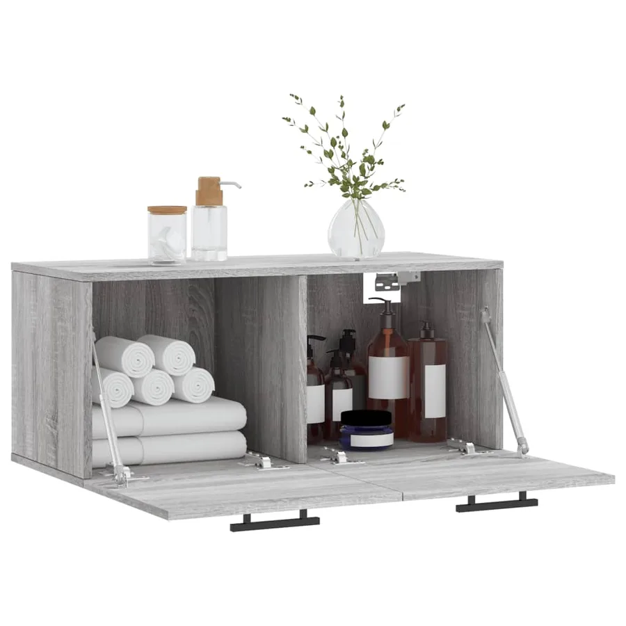 Armoire murale sonoma gris 80x36,5x35 cm bois d'ingénierie - 4