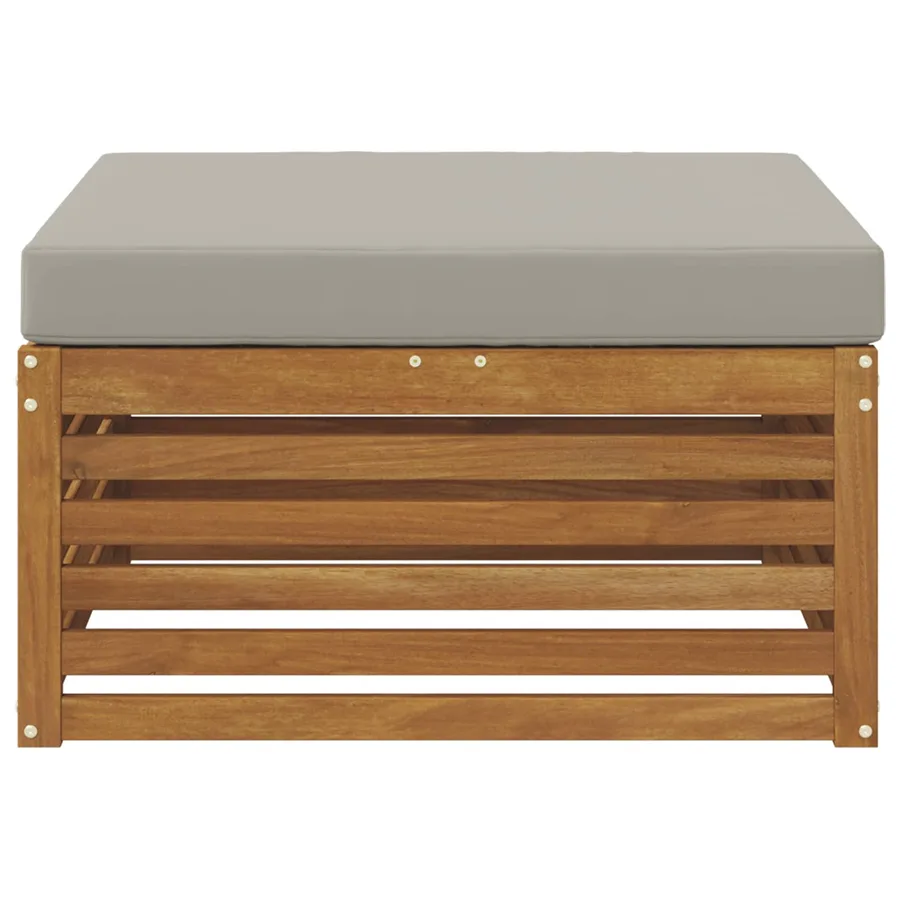 Pouf d'Extérieur Bois d'Acacia Massif Naturel - 3