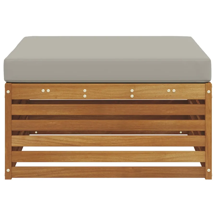 Pouf d'Extérieur Bois d'Acacia Massif Naturel - 4