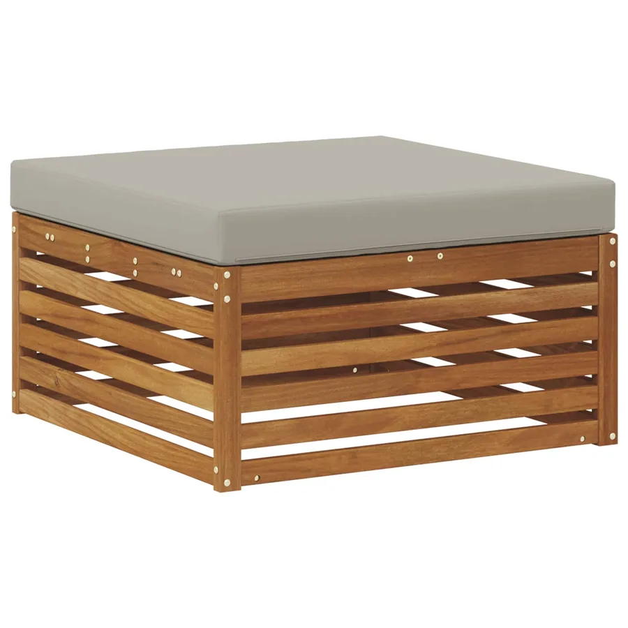 Pouf d'Extérieur Bois d'Acacia Massif Naturel - 5