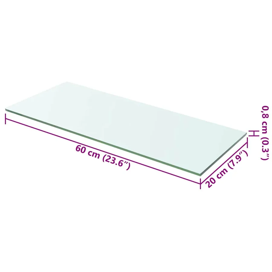 Panneaux d'étagère 2 pcs Verre Transparent 60x20 cm - 4