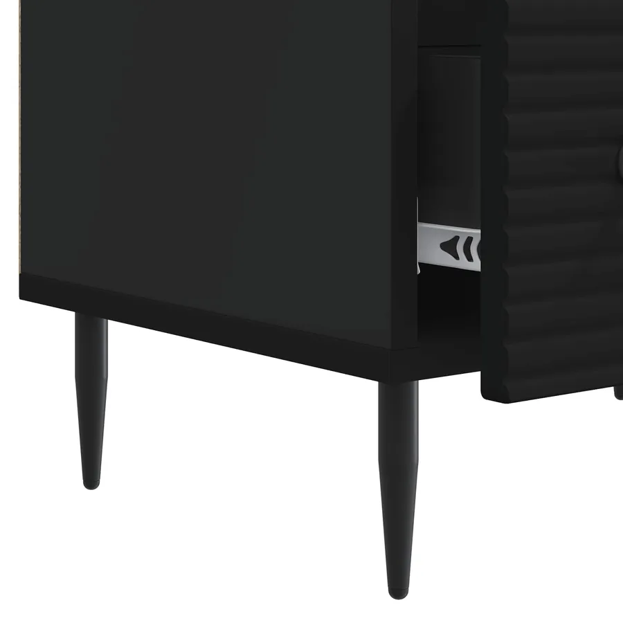Meuble TV avec tiroir Noir 147 x 34,5 x 30 cm Bois d'ingénierie - 9