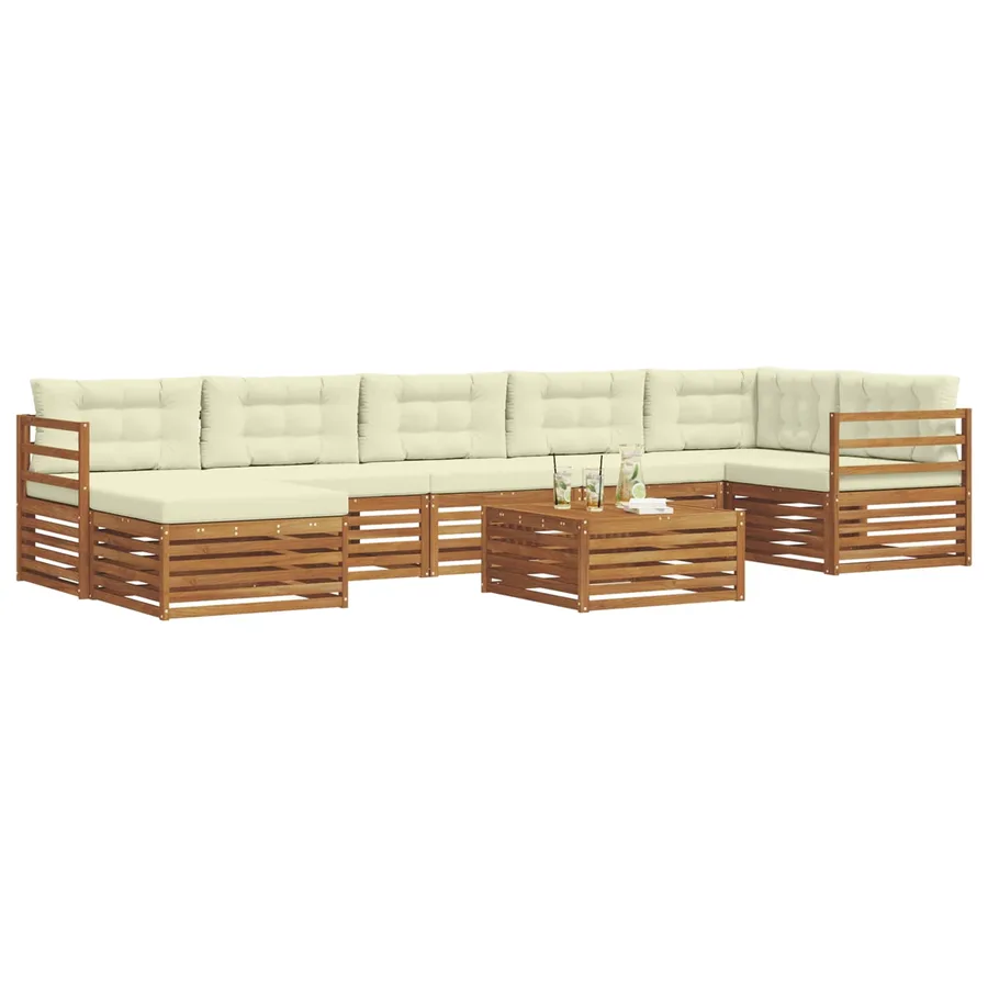 Ensemble de canapés d'extérieur 8 pcs Naturel et Crème - 3