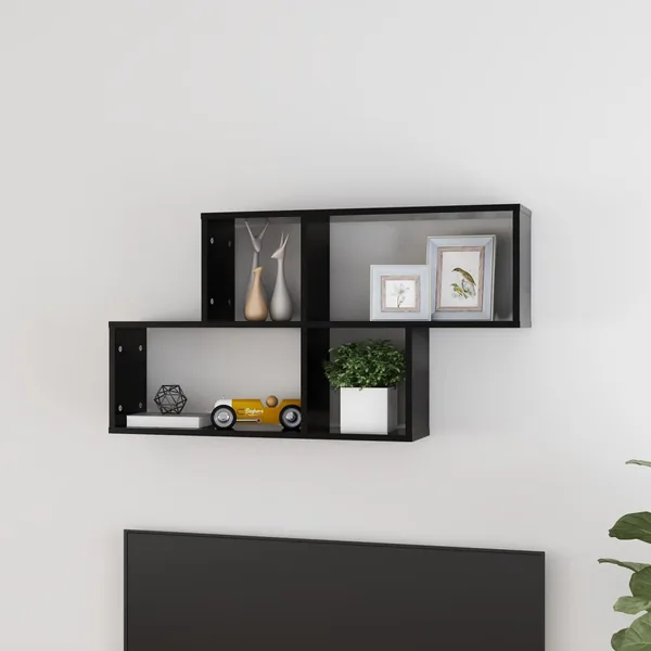 Étagère murale Noir 100x18x53 cm Bois d’ingénierie