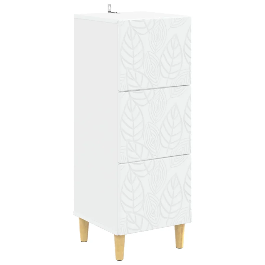 Armoire à tiroirs Blanc 33 x 34,5 x 90 cm Bois d'ingénierie - 2
