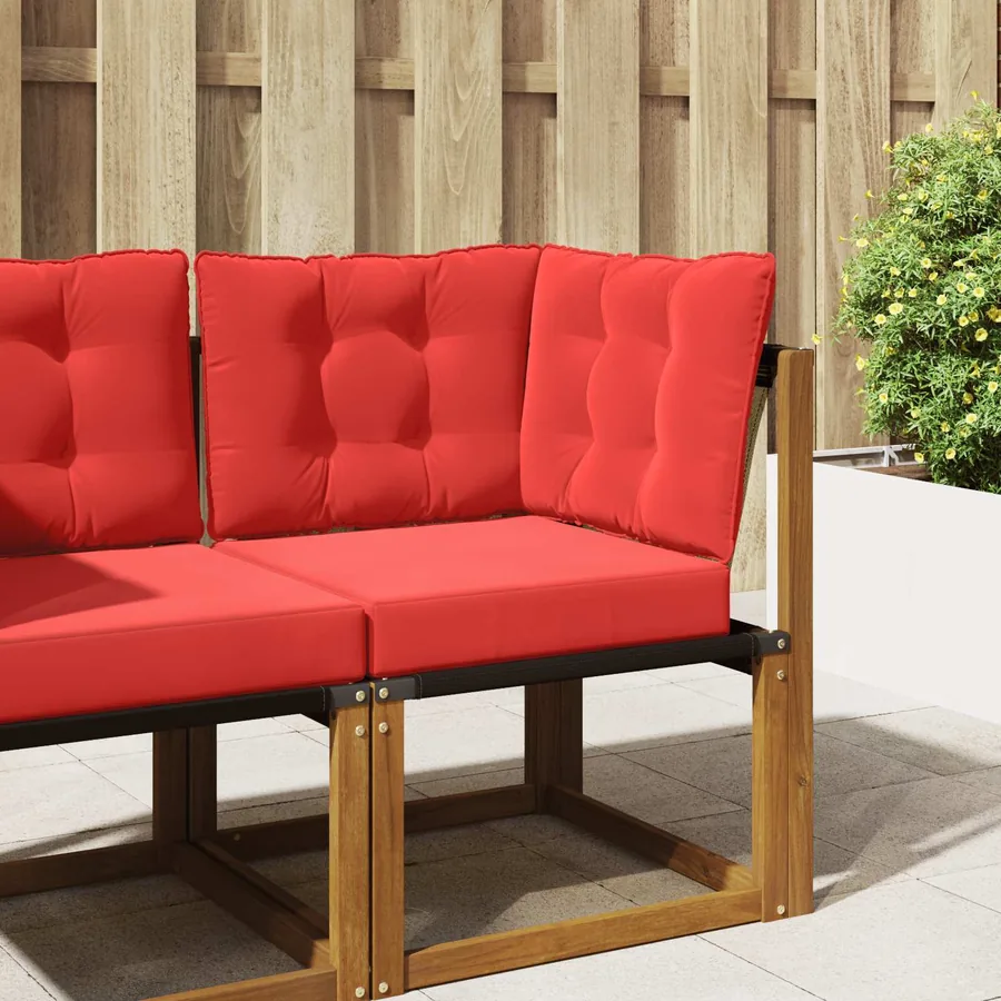 Coussin de canapé d'extérieur Polyester Rouge 60 x 40 x 10 cm