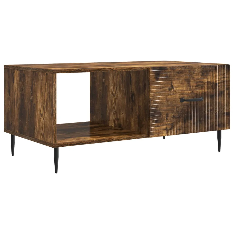 Table basse Chêne fumé 90 x 50 x 40 cm Bois d'ingénierie - 2