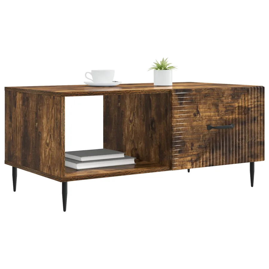 Table basse Chêne fumé 90 x 50 x 40 cm Bois d'ingénierie - 3
