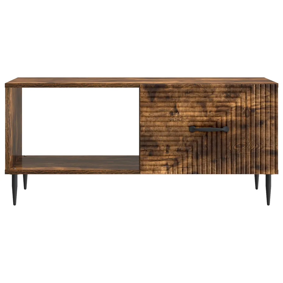 Table basse Chêne fumé 90 x 50 x 40 cm Bois d'ingénierie - 5