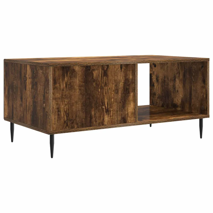 Table basse Chêne fumé 90 x 50 x 40 cm Bois d'ingénierie - 7