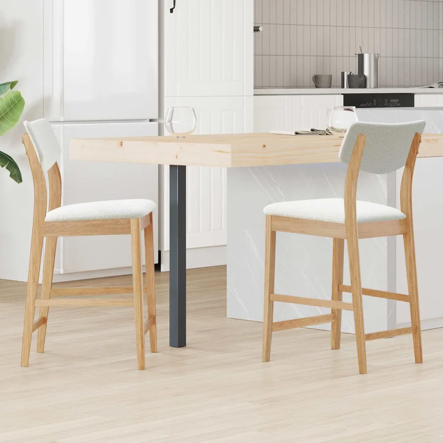Chaises de salle à manger 2 pcs Naturel 48 x 49 x 95 cm