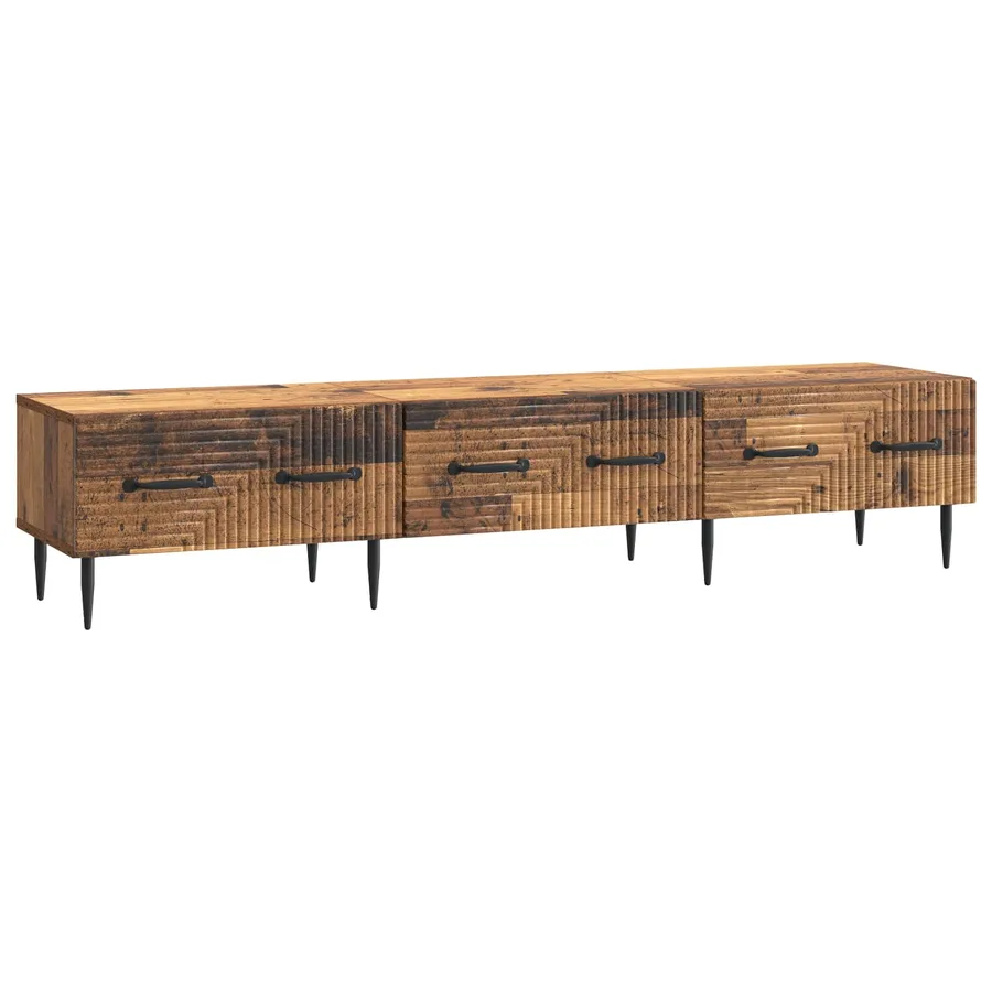 Meuble TV Bois ancien 147 x 34,5 x 30 cm Bois d'ingénierie - 2