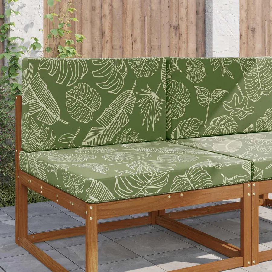 Coussin de canapé d'extérieur 2 pcs Modèle feuille Polyester