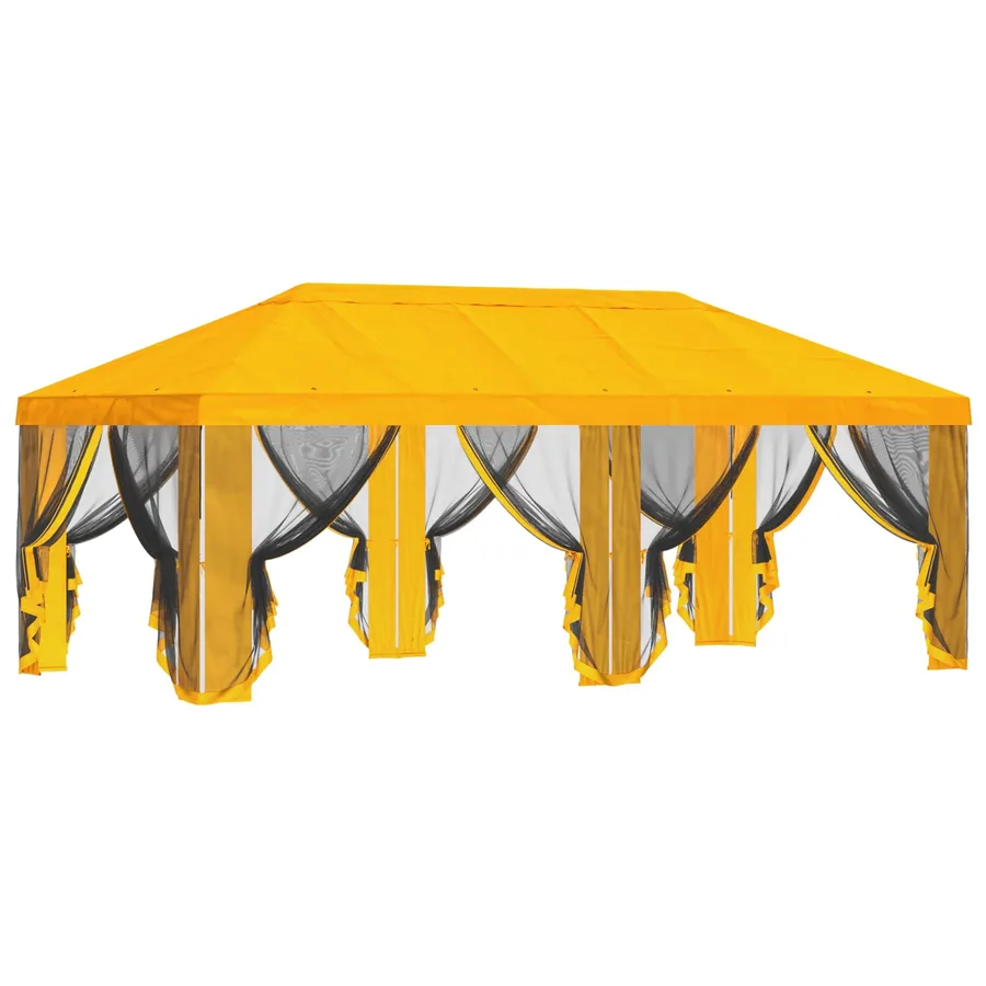 Housse de tonnelle avec murs latéraux 6 x 3 m Jaune Polyester - 4