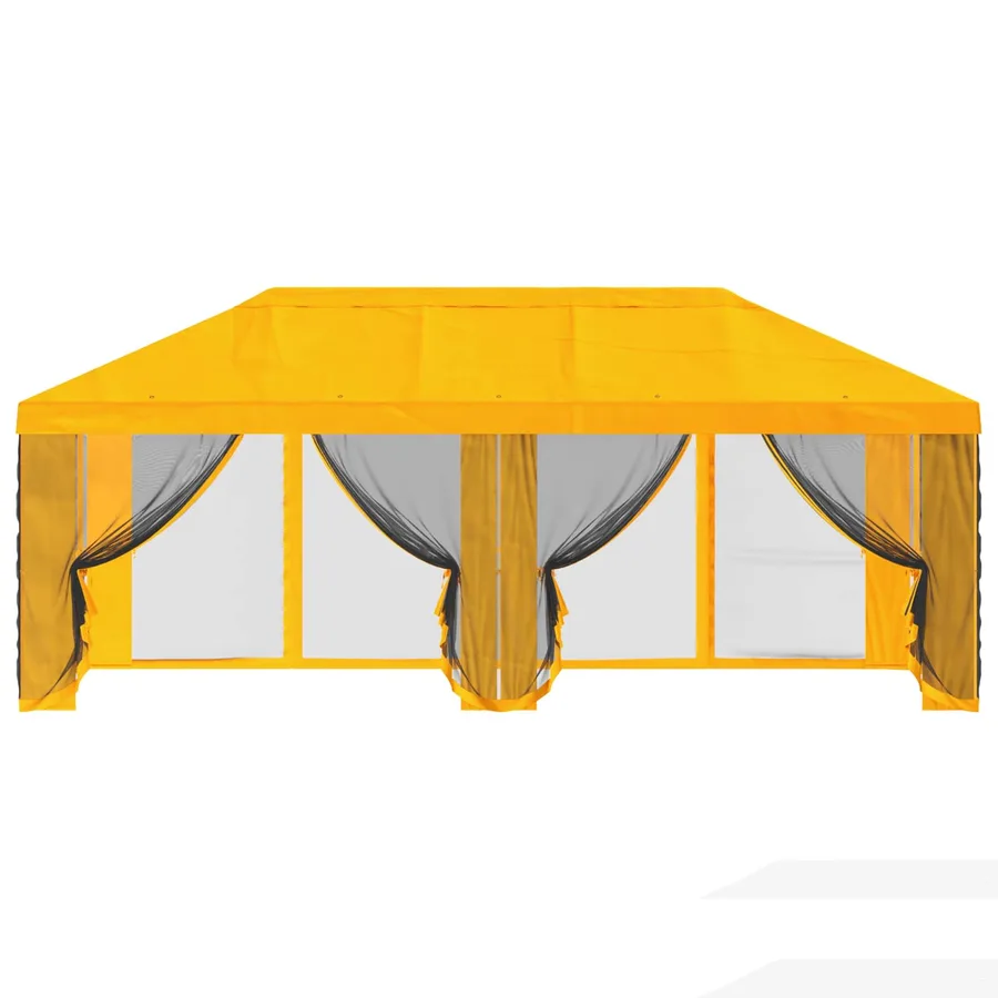 Housse de tonnelle avec murs latéraux 6 x 3 m Jaune Polyester - 5