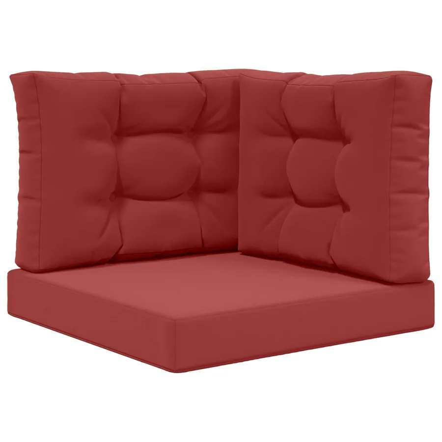 Coussin de canapé d'extérieur 3 pcs Bordeaux Polyester - 2