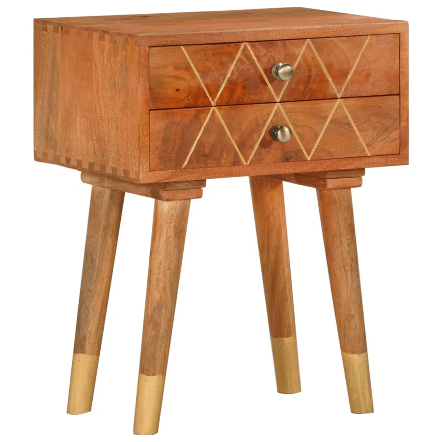 Table de chevet 43 x 30 x 58 cm Bois de manguier massif - 10