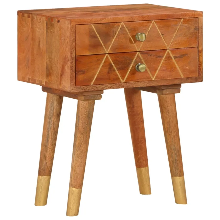 Table de chevet 43 x 30 x 58 cm Bois de manguier massif - 12