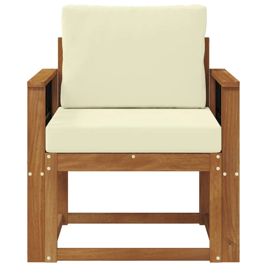 Canapé d’extérieur Bois d'acacia massif et polyester Naturel - 3