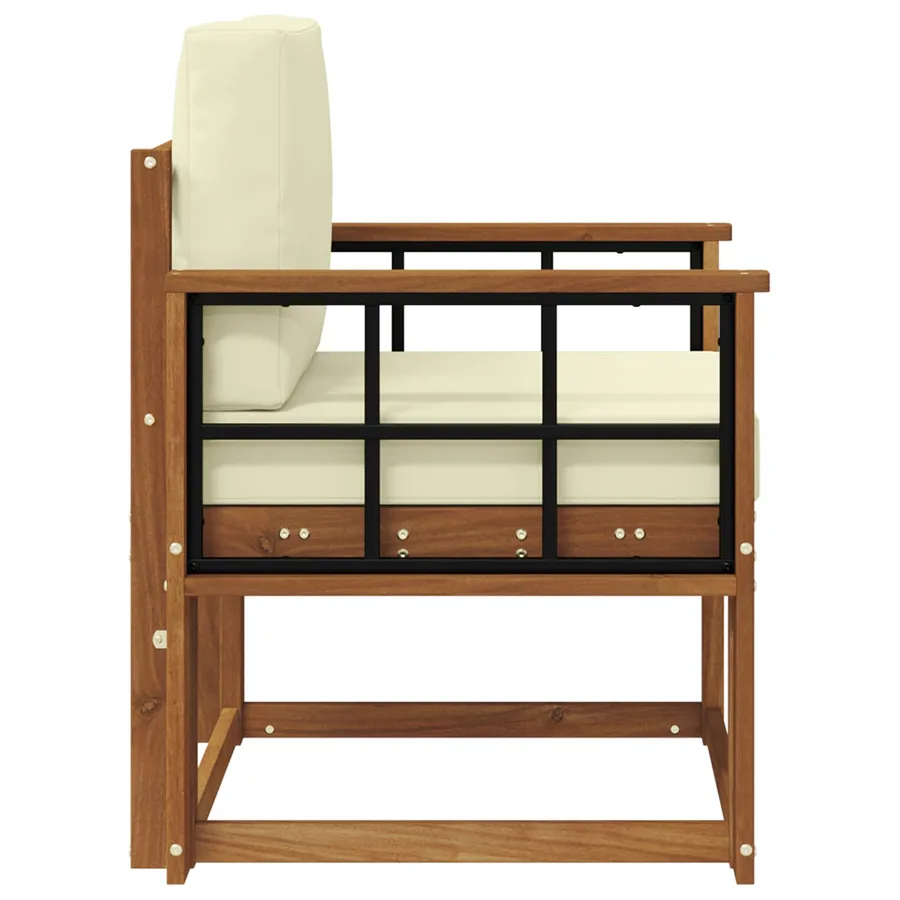 Canapé d’extérieur Bois d'acacia massif et polyester Naturel - 4