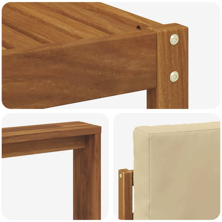 Ensemble de canapés d'extérieur 5 pcs Naturel et Beige - 7