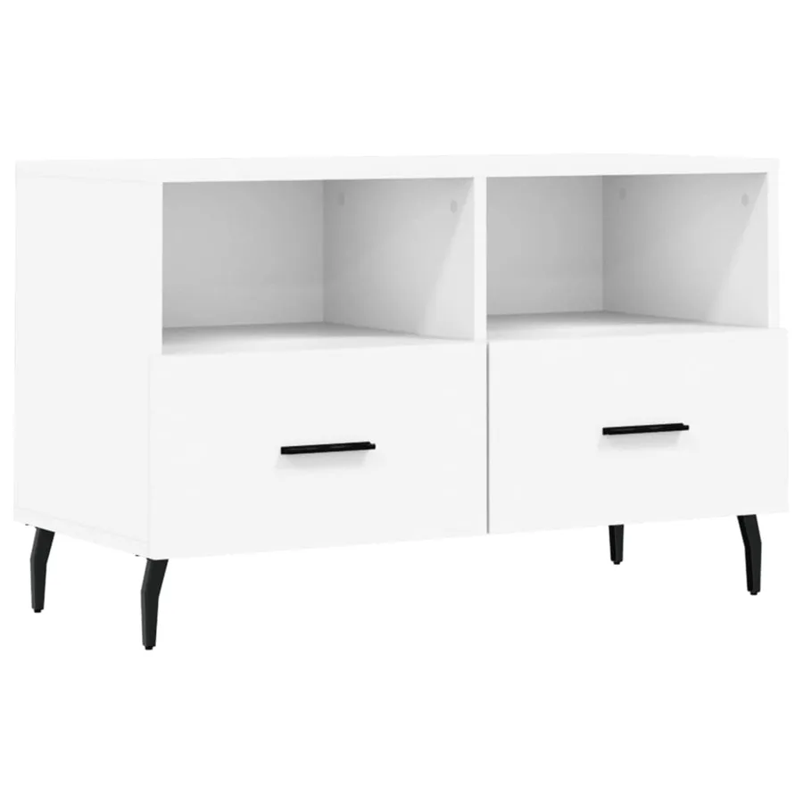 Meuble TV Blanc 80x36x50 cm Bois d'ingénierie - 2