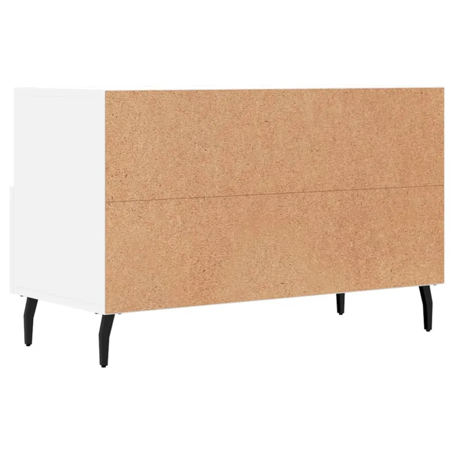 Meuble TV Blanc 80x36x50 cm Bois d'ingénierie - 8