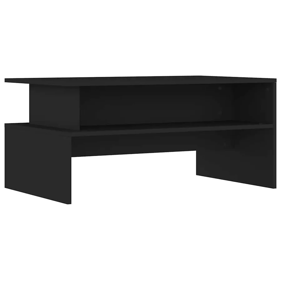 Table basse noir 90x55x42,5 cm bois d'ingénierie - 2