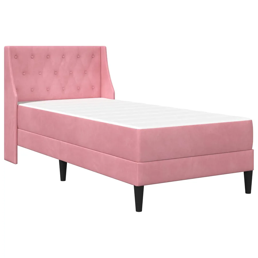 Cadre de lit avec matelas Rose 100 x 200 cm Velours - 3