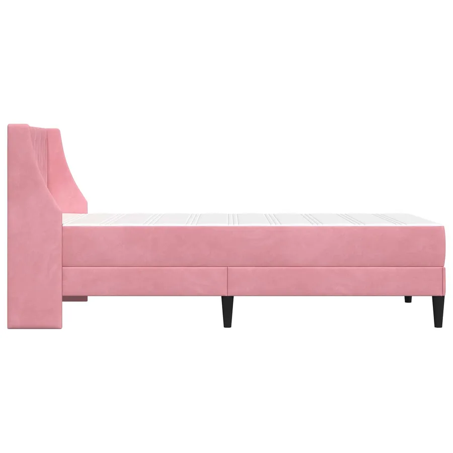 Cadre de lit avec matelas Rose 100 x 200 cm Velours - 7
