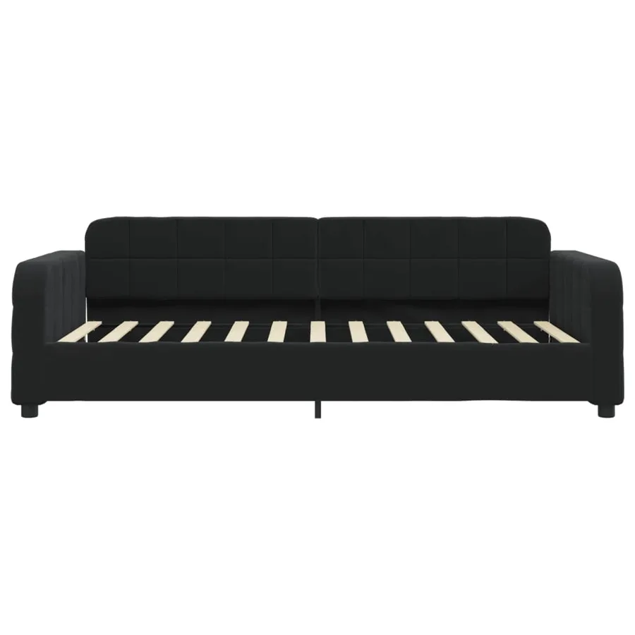 Lit de repos sans matelas noir 90x200 cm velours - 3