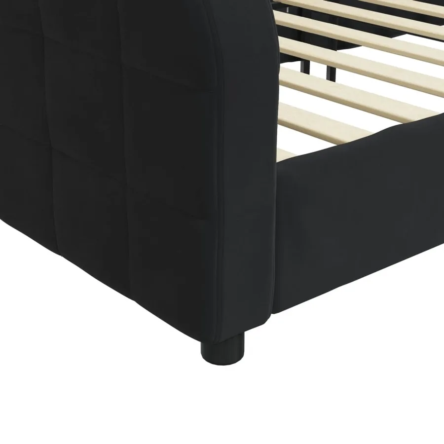 Lit de repos sans matelas noir 90x200 cm velours - 6