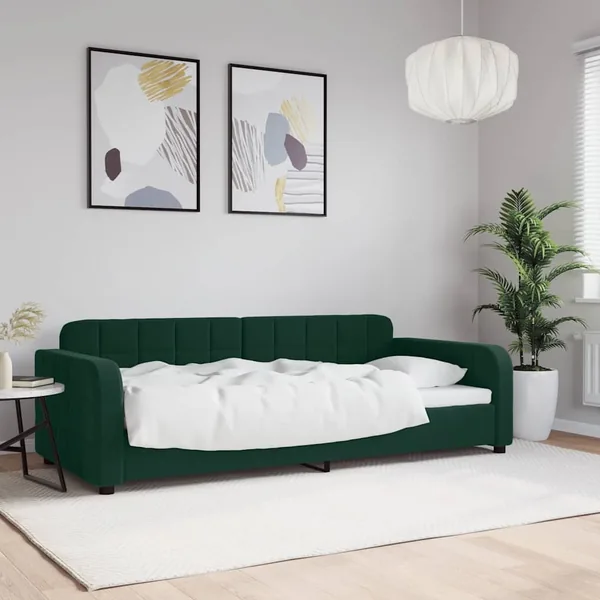 Lit de repos sans matelas vert foncé 90x200 cm velours