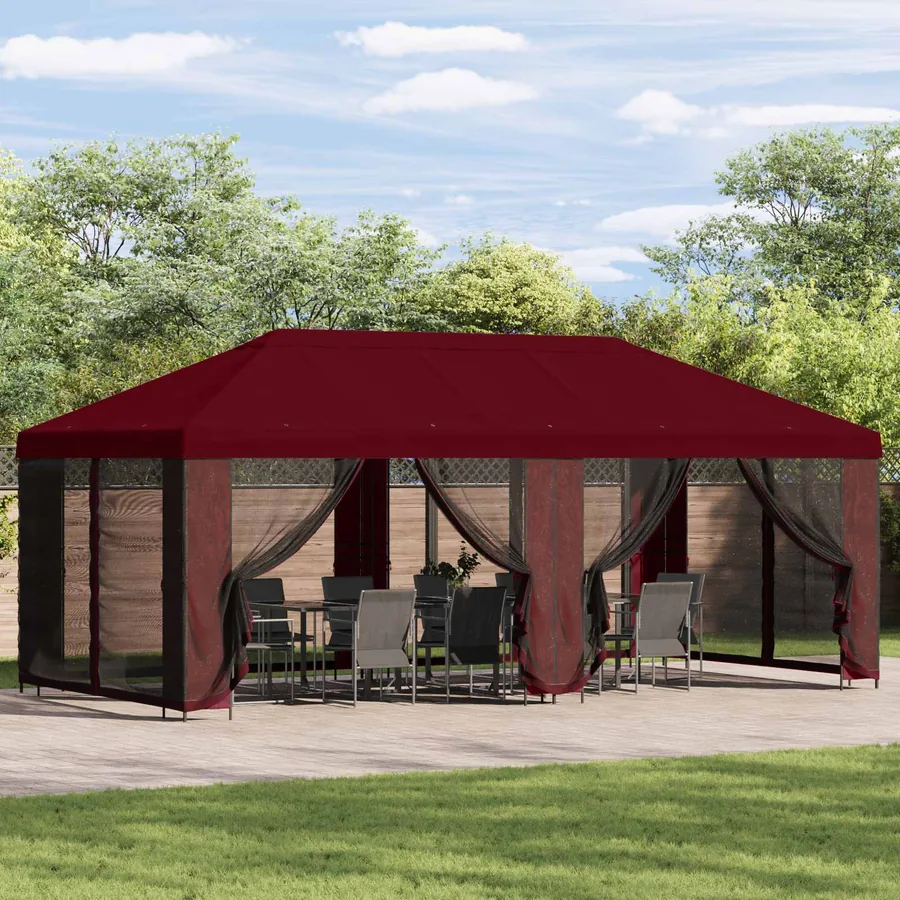 Abri de jardin 6 x 3 m Bordeaux Polyester et Acier 190