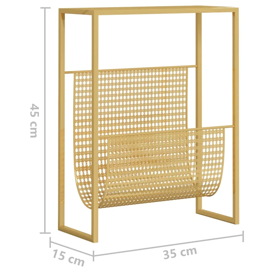 Porte-revue Doré 35x15x45 cm Acier - 7
