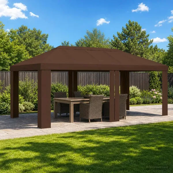 Housse de Gazebo 6 x 3 m Marron Polyester 190 gsm