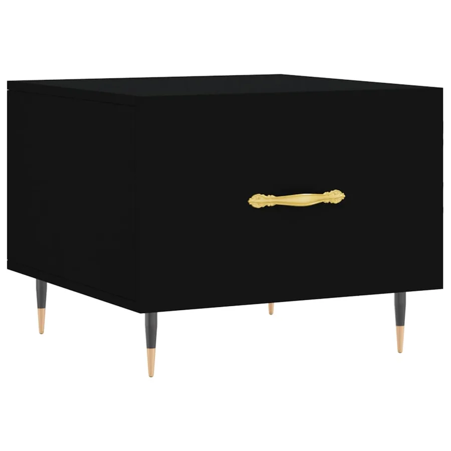 Table basse Noir 50x50x40 cm Bois d'ingénierie - 2