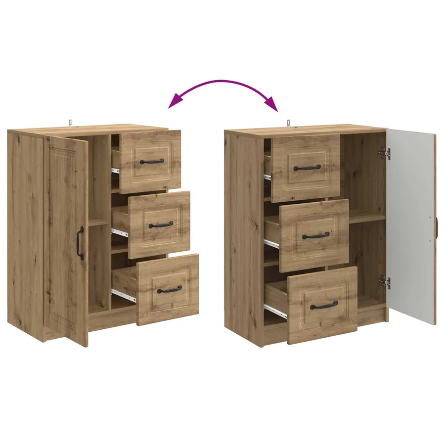 Buffet Chêne artisanal 66 x 34,5 x 87 cm Bois d'ingénierie - 8