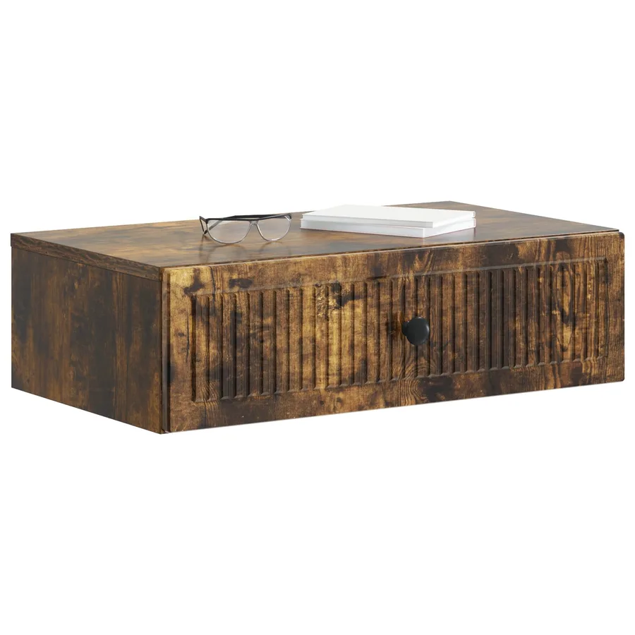Table d'appoint murale Chêne fumé 59 x 34,5 x 17 cm - 3