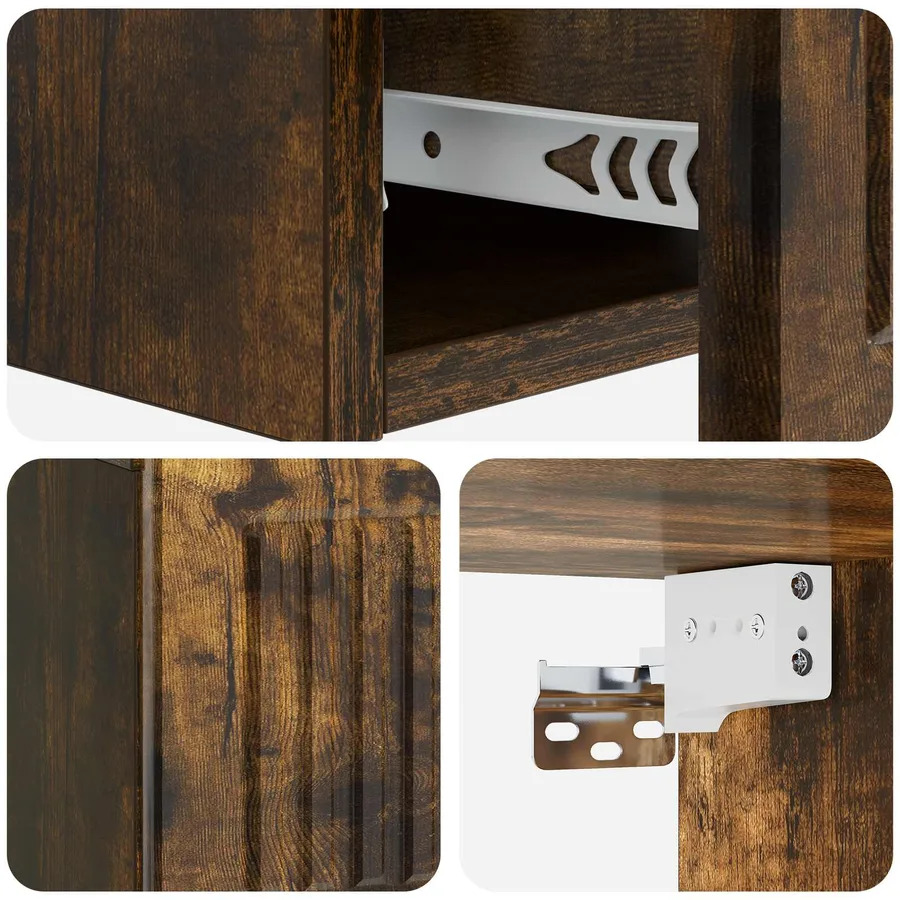Table d'appoint murale Chêne fumé 59 x 34,5 x 17 cm - 8